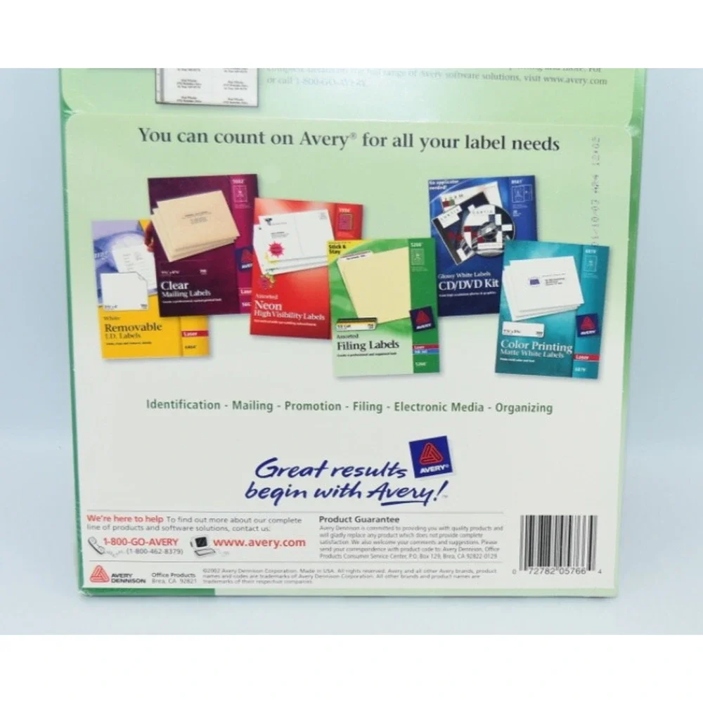 Avery Permanent File Folder Labels Stick & Stay Inkjet/Laser Blue 1500/Box 5766